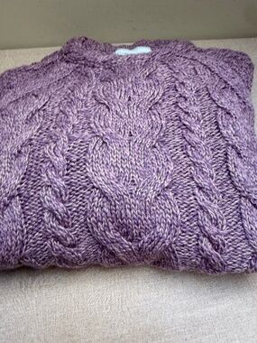Original Aran Company Wool and Cashmere Blend Lavender Sweater Size M